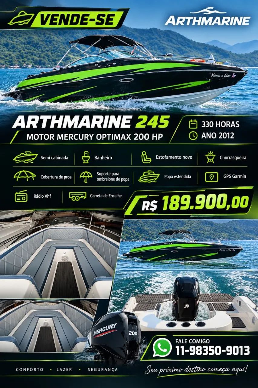 Lancha Arthmarine 245- 2012 