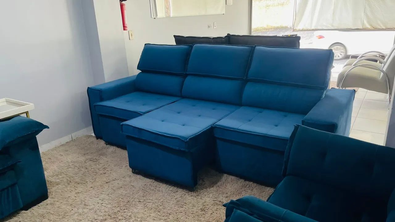 Sofá 3 lugares retratil e reclinável 2,60 mt