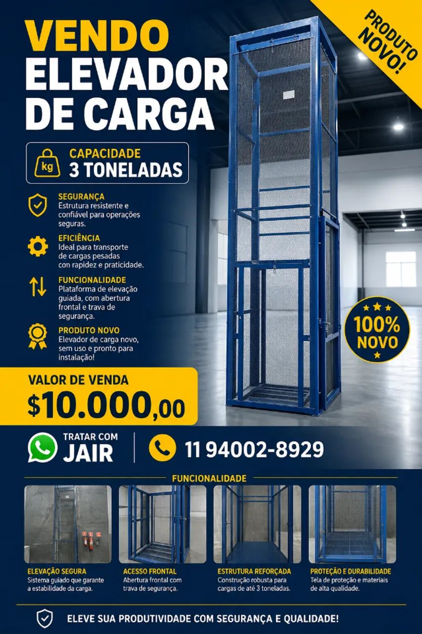 VENDO ELEVADOR DE CARGA