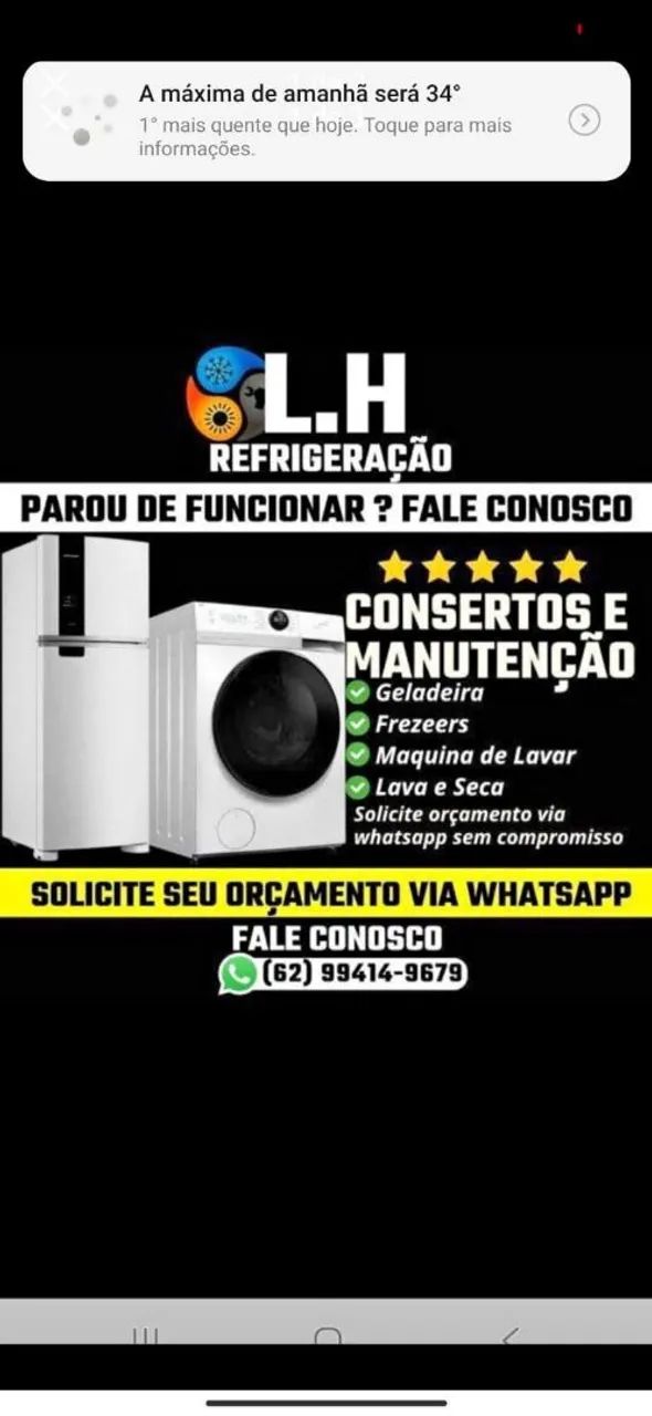 Geladeira e máquina