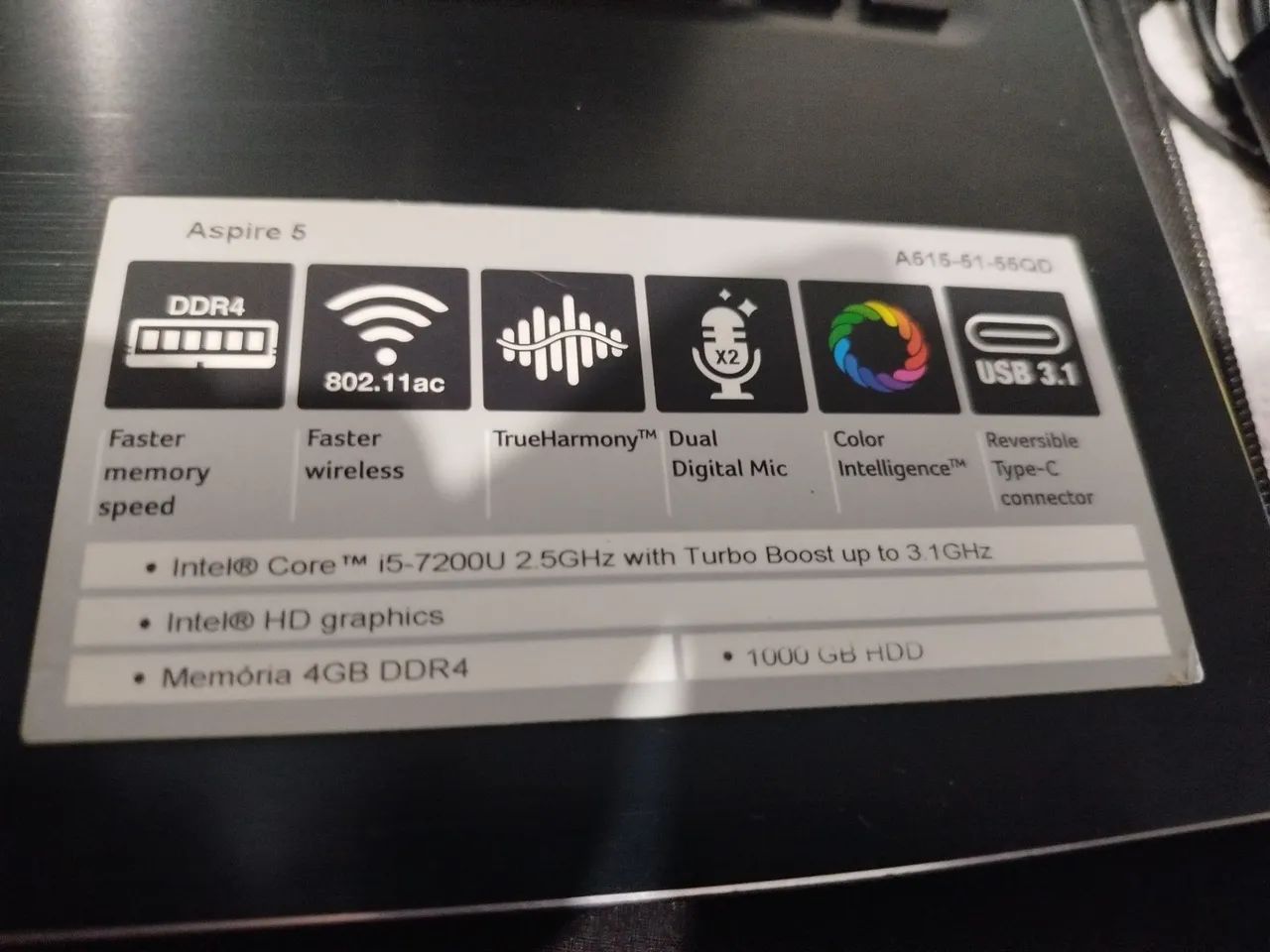 Troco Notebook Acer Aspire 5  1TB - Foto 5