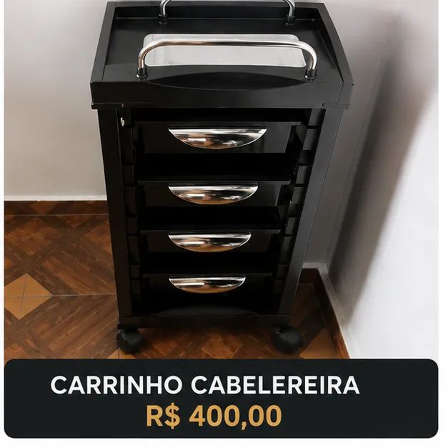 ESTUFA + TERMÓMETRO, CADEIRA CABELEREIRA PROFISSIONAL , E CARRINHO CABELEREIRA. - Foto 2