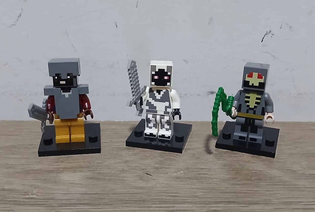 Lego minecraft minifiguras kit com 3