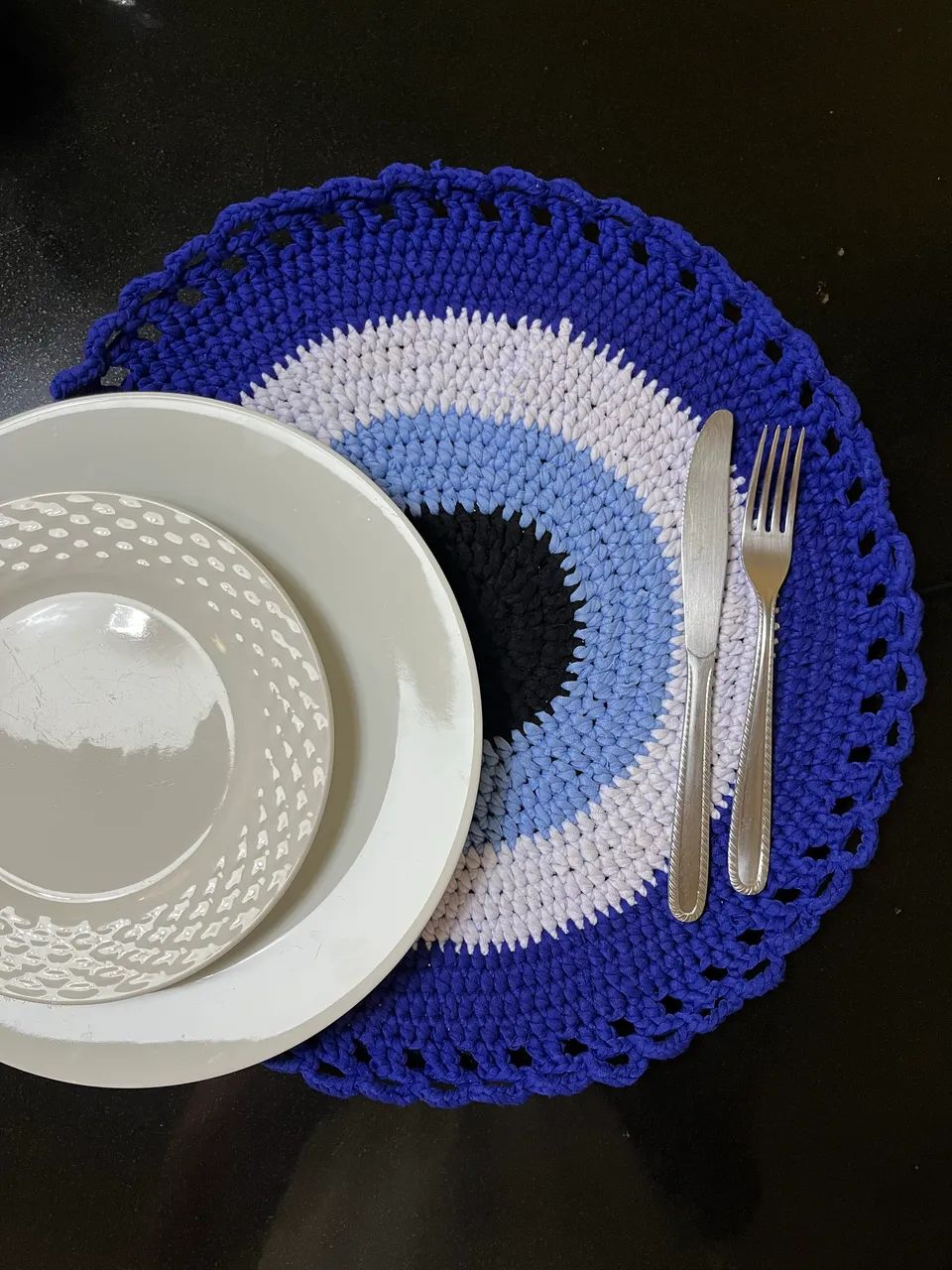 Kit 8 sousplat olho grego crochê