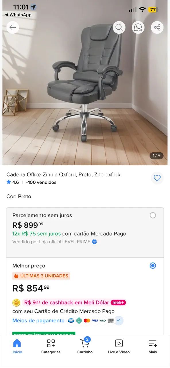 Cadeira Zinnia Oxford IMPECÁVEL  - Foto 3