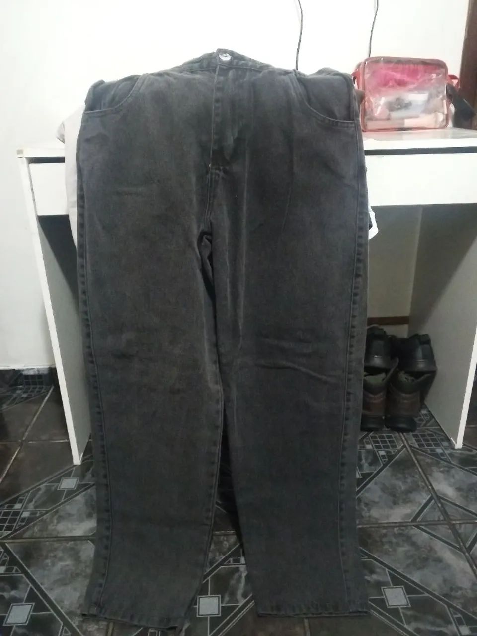 Calça baggy jeans cinza - Foto 3