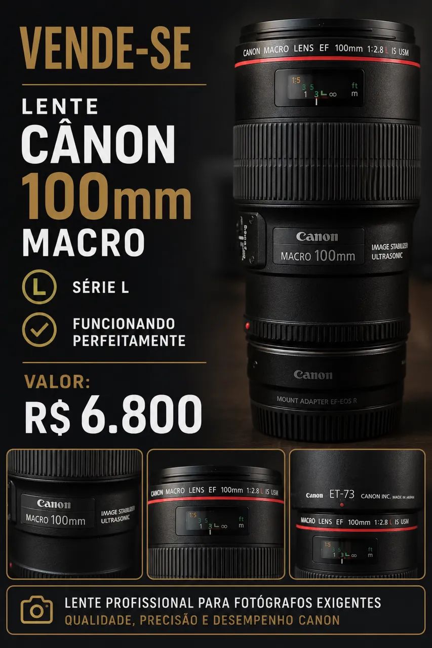 Lente Canon 100 mm macro, Série L