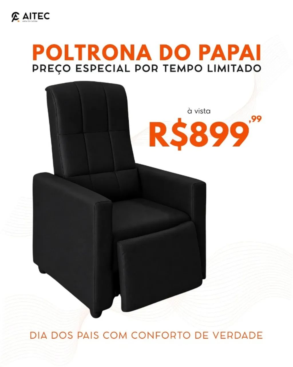 CADEIRA PAPAI-CADEIRA CHIQUE E MUITO CONFORTÁVEL - Foto 2