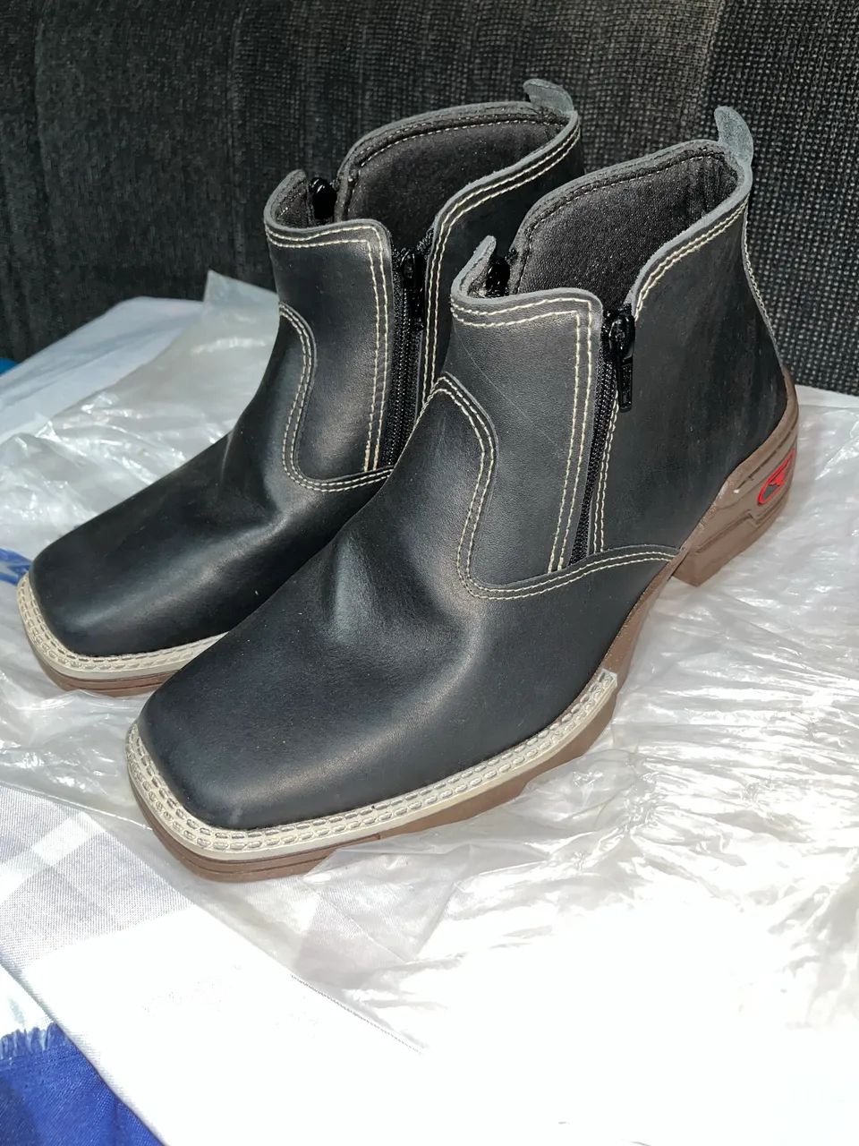 Botina couro legítimo N40 estilo contry  - Foto 3