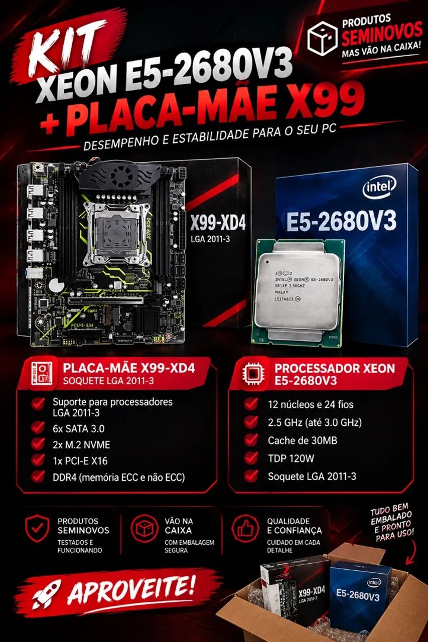 kit xeon x99+ E5 2680v3