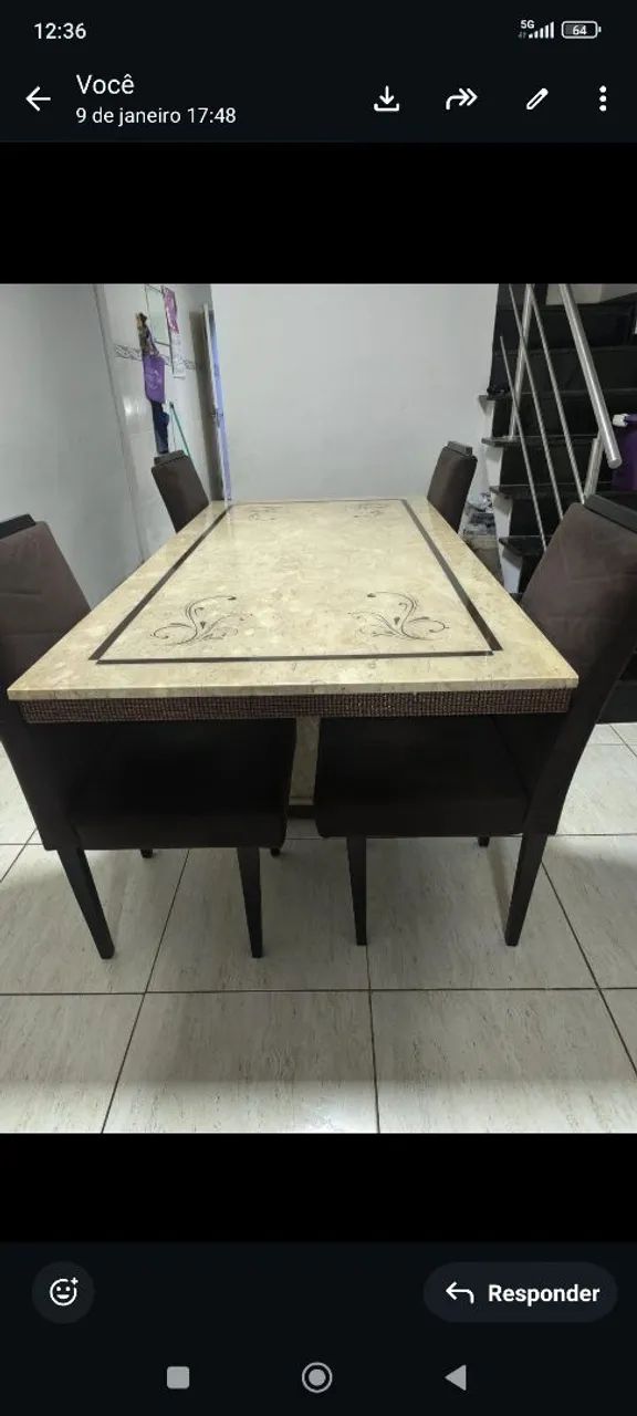 Mesa mármore travertino 