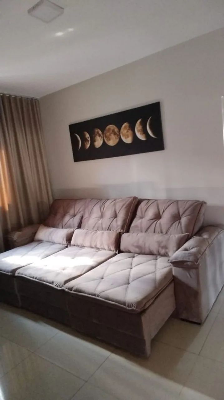 Sofá Onix 2.90m no bege escuro no linho 