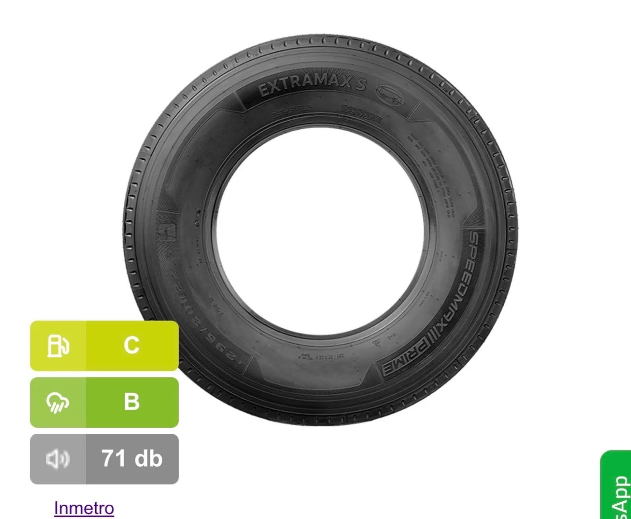 Pneu Speedmax Prime Aro 22.5 Extramax S 295/80R22.5 152/148M 18 Lonas - Foto 3