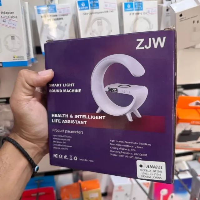 Caixa de Som Bluetooth com LED, Relógio e Alarme - Foto 4