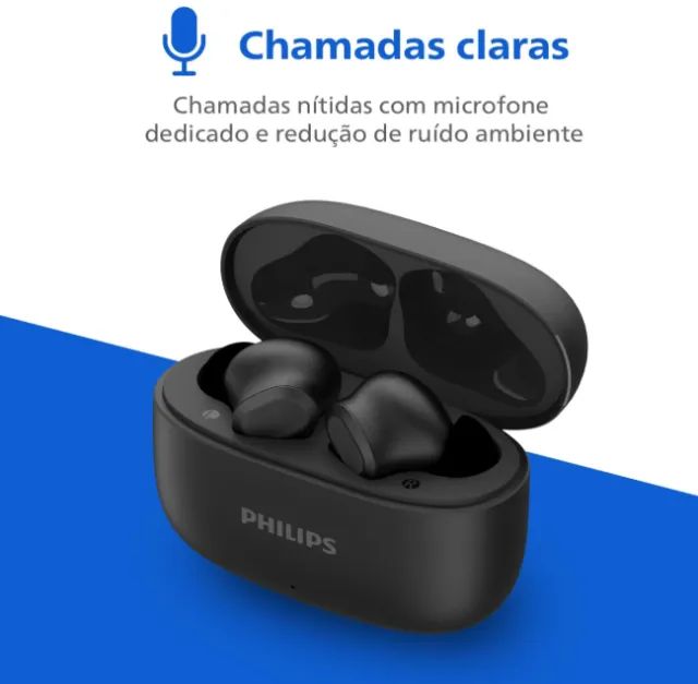 Fone de Ouvido PHILIPS Sem Fio TWS, TAT1109BK/00, Bluetooth, Com Microfone - Foto 5