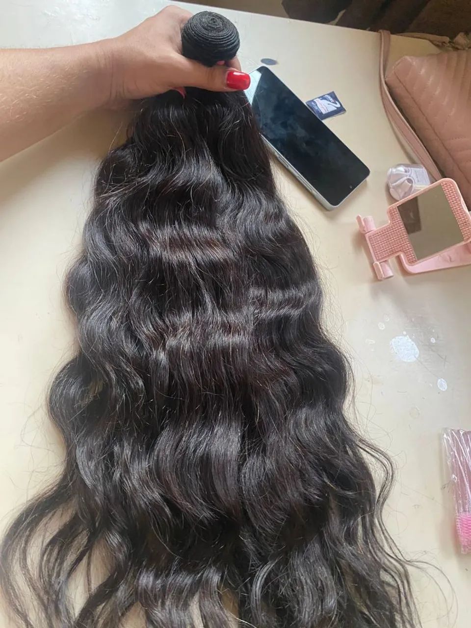 Cabelo vietnamita na tela 65cm - Foto 2