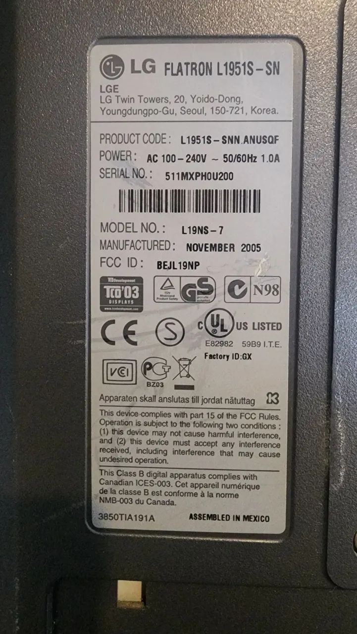 monitor LG Flatron L1951S de 19 polegadas. - Foto 5