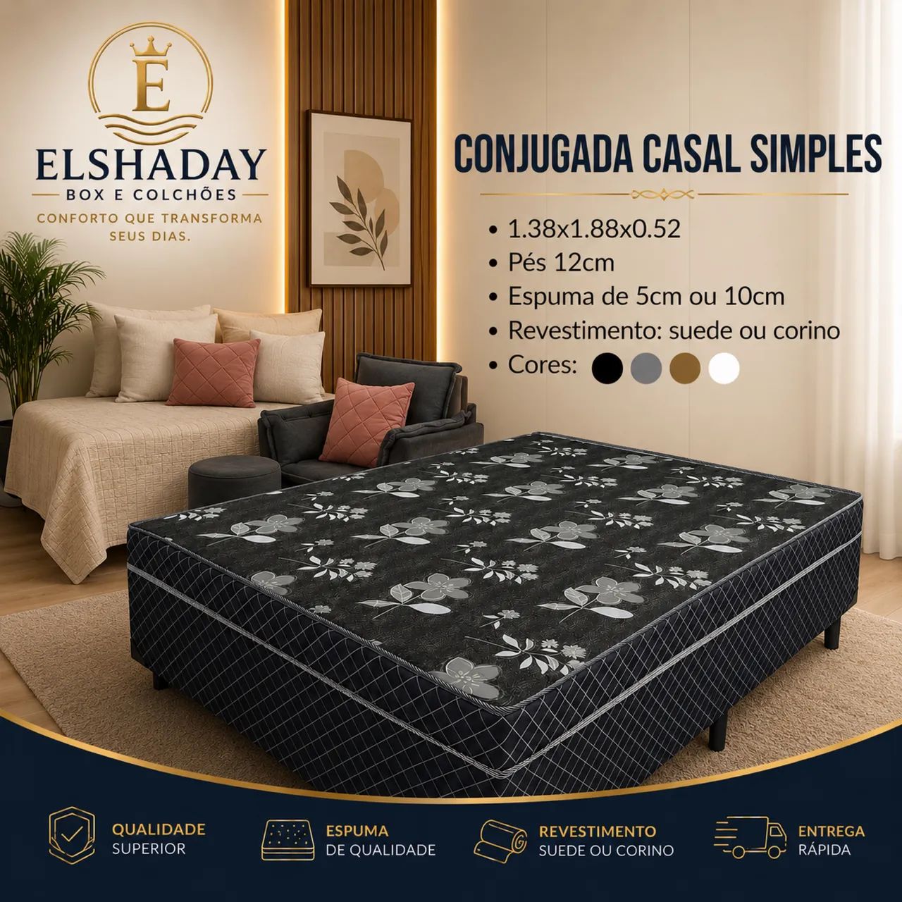     Cama Conjugada Casal Direto da Fábrica 