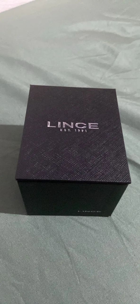 Relógio feminino Lince retangular Dourado - Foto 5