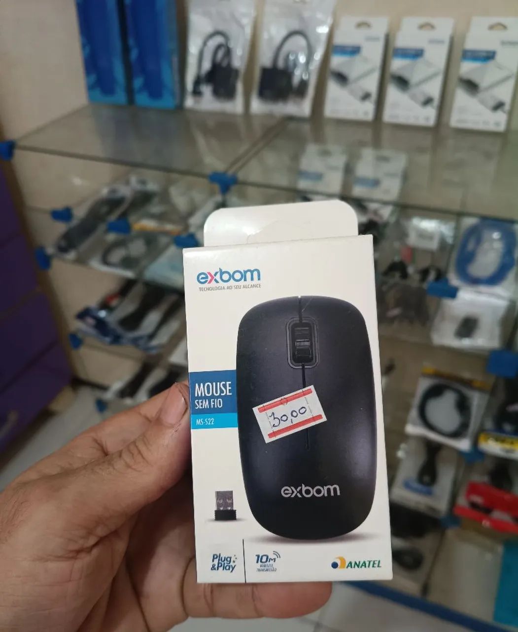 Mouse Sem Fio Exbom Preto a Pilhas - Foto 3