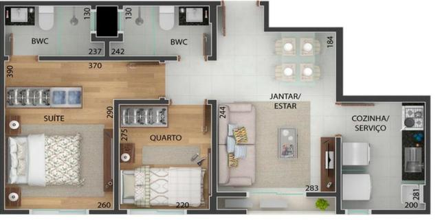 Apartamento 2 quartos sendo uma suite Portão - Foto 2