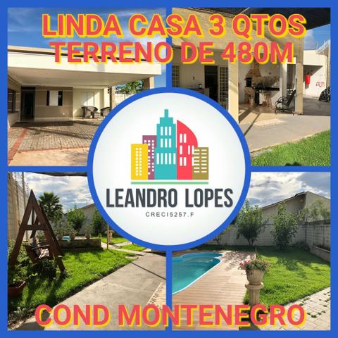 Casa cond Montenegro 3/4 com quintal grande