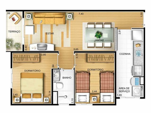 Apartamento Pronto 2 Dorms, 2 Vagas Parque São Jorge - Foto 3