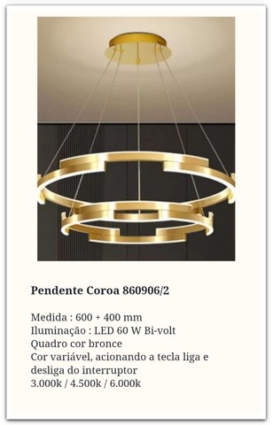 Lustres Moderno LED 3 Tons - Sob Encomenda 