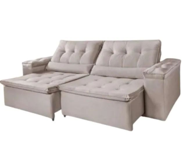 Sofá 2,20m Retrátil Reclinável C/ Pillow Super Lindo Fazemos Entrega - Foto 2