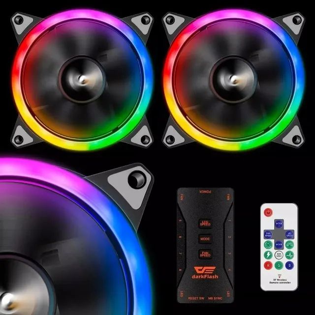 Cooler Fan Aigo Dr12 Pro Rgb D/face 5 Fans +controladora +ir