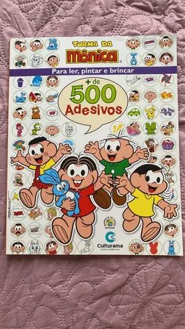 Livro Turma da Mônica Para Ler, Pintar e Brincar + de 500 Adesivos