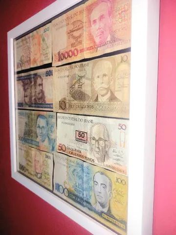 Quadro Cenario C/ 8 Notas Antigas Brasileiras Deco Feng Shui - Foto 5