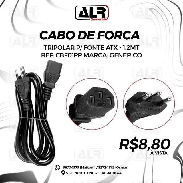 CABO DE FORCA PARA FONTE ATX PADRAO