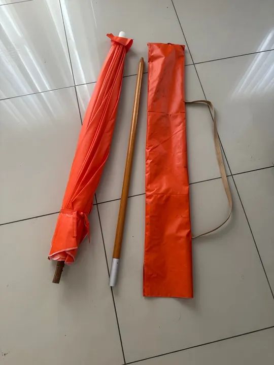 Guarda sol de praia de madeira ÓTIMO ESTADO - Foto 4