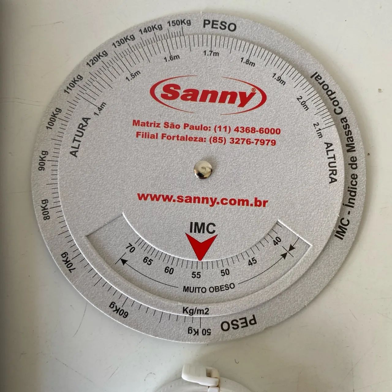 C251 Kit adipômetro Sanny trena fibra de vidro 1,5m disco imc estojo Neoprene atividade fí - Foto 3