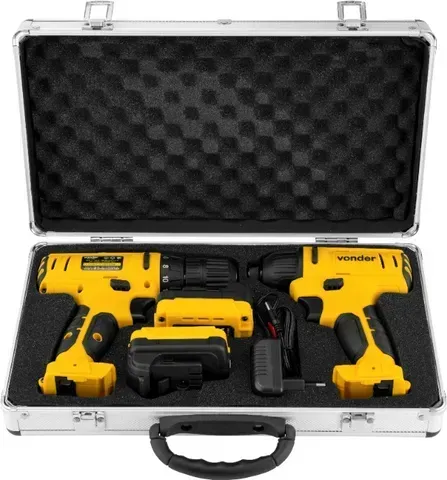 Conjunto parafusadeira / furadeira e parafusadeira com impacto, PFBV 012 Vonder