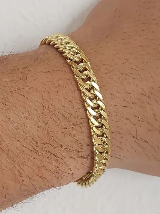 Pulseira corrente em moeda antiga cor ouro