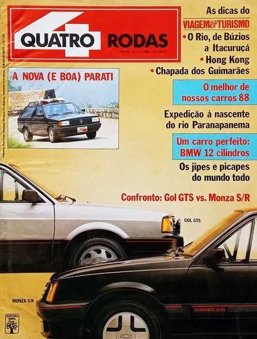 Gol GTS x Monza SR 1988 - Revista Quatro Rodas