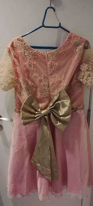Vestidos mãe e filha - Rosa e dourado - Foto 4