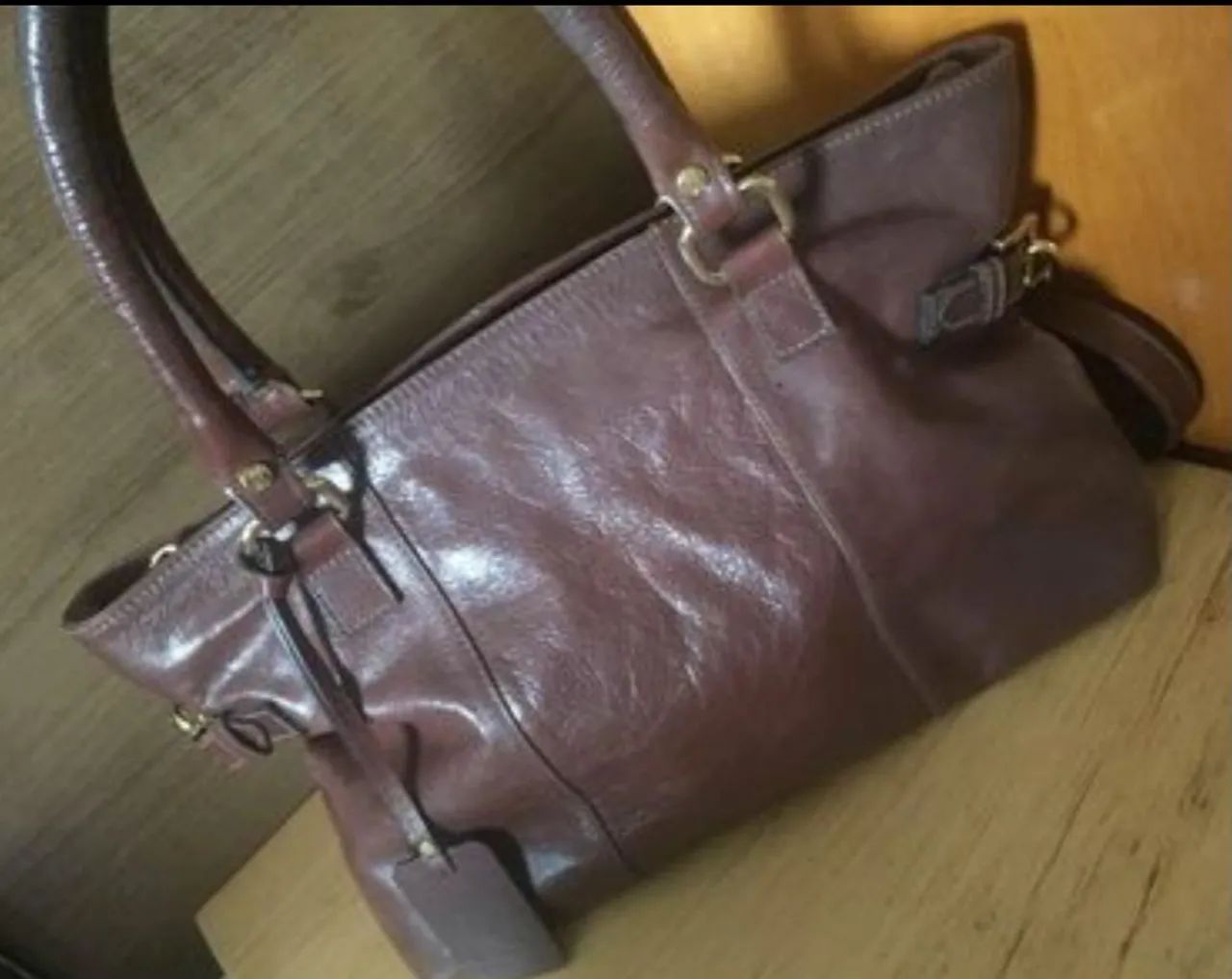 Bolsa Santa Lolla 100% Couro Legítimo Marrom - Foto 3