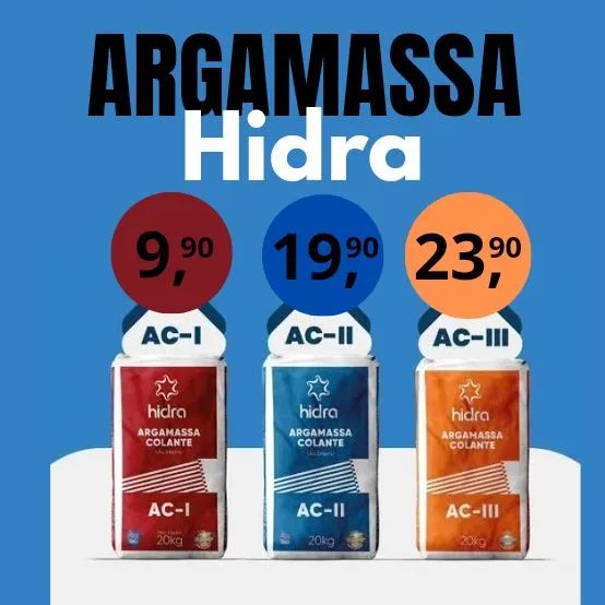 Argamassa Colante Hidra - AC-I, AC-II e AC-III - 20kg