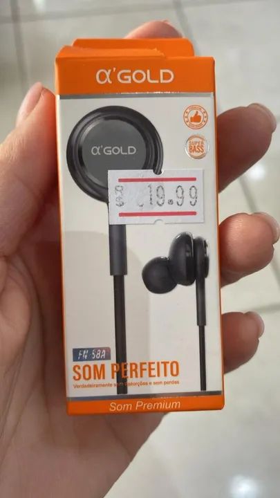 Fone de Ouvido A'Gold FN-S8-A com Microfone Loja Coimbra Computadores Entregamos
