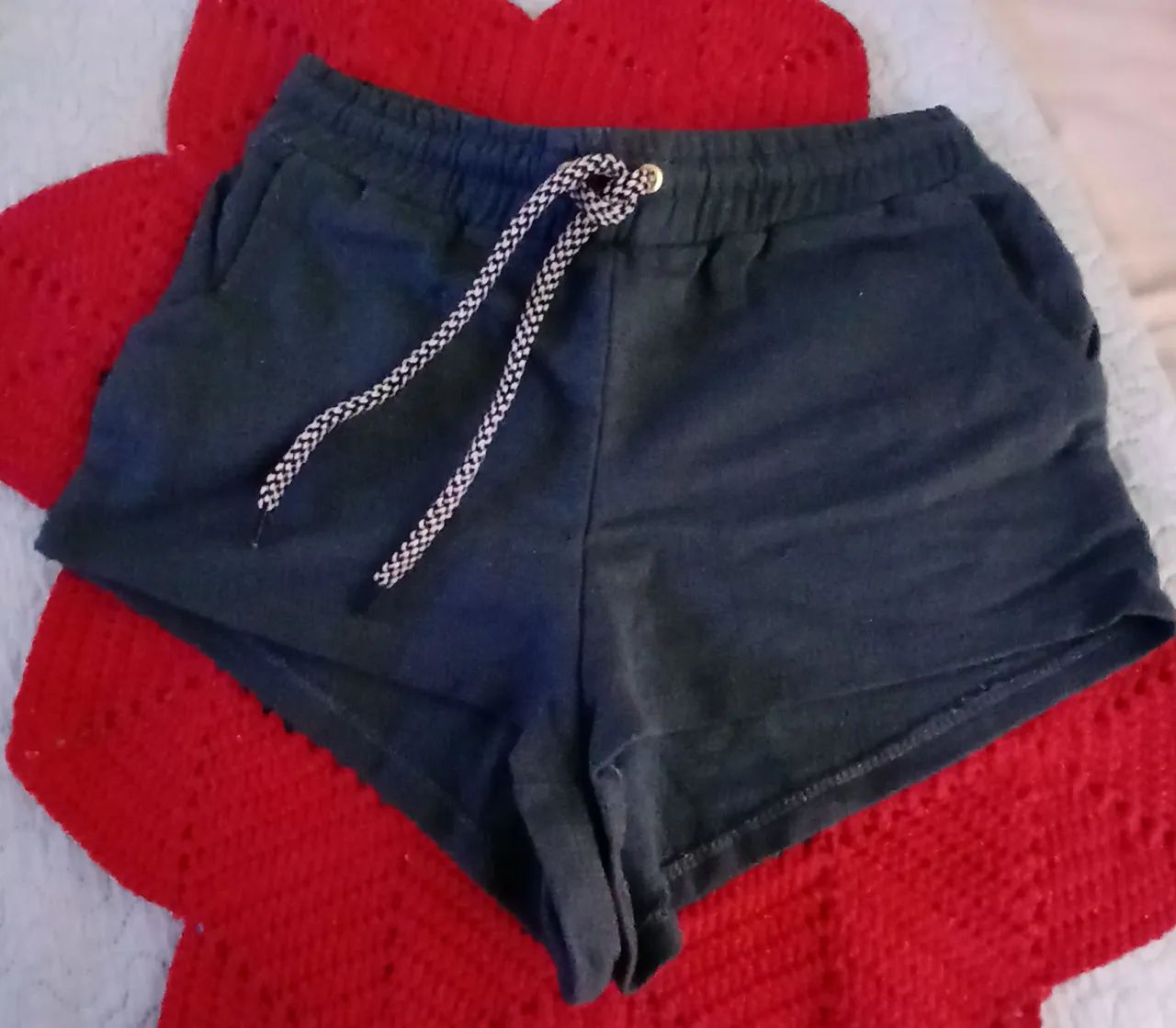 Short de Moletom Feminino - cinza - Tamanho G