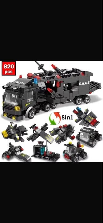 Blocos de montar policial SWAT - 820 Peças + 8 Boneco - Foto 3
