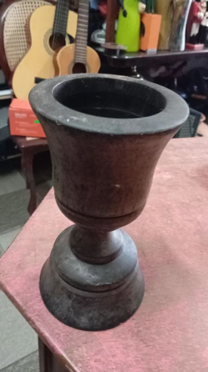 Taça de madeira antiga - Foto 5