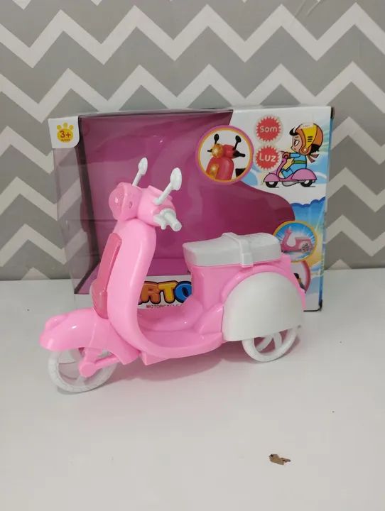 Motocicleta Rosa com Som e Luz  - Foto 3
