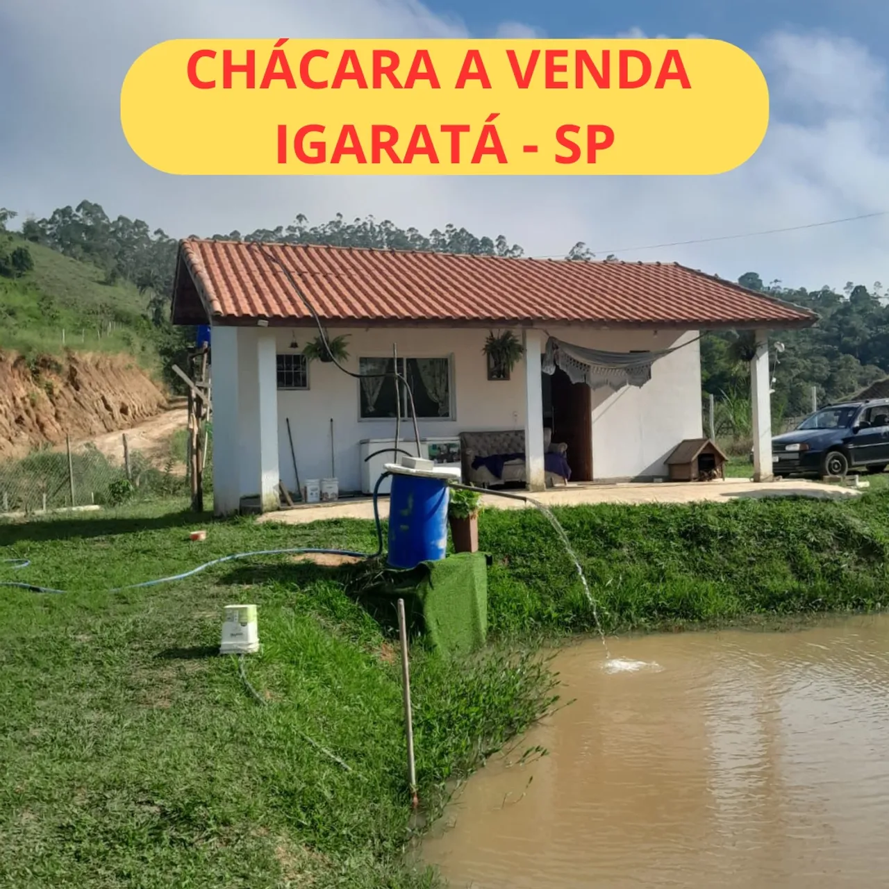 Chácara com lago e terreno de 1300m² - Negociável