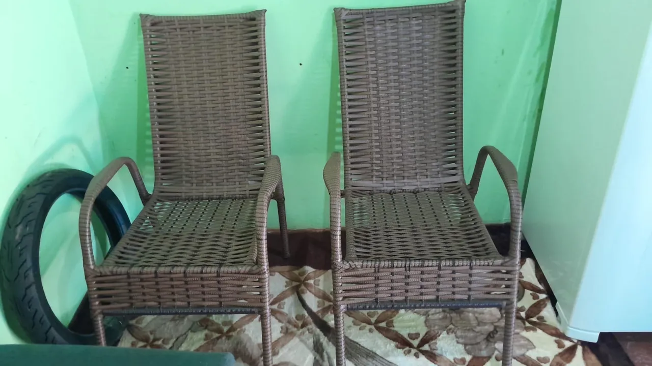 Par de Cadeiras em Fibra Sintética