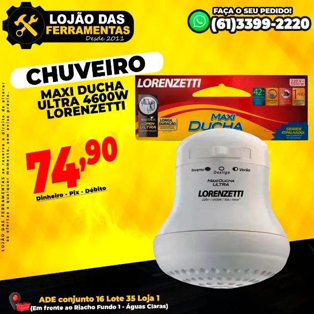 Chuveiro Maxi Ducha Ultra 220v 4600w Lorenzetti