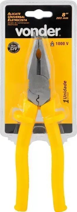 Alicate universal 8", para eletricista, profissional, CRV, 1.000 V, VONDER - Foto 3